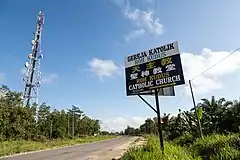 Sign board to Sook Holy Spirit Catholic Church.