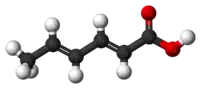 Sorbic acid (ball-and-stick model)