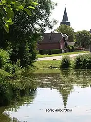 The church and lake in Sorel