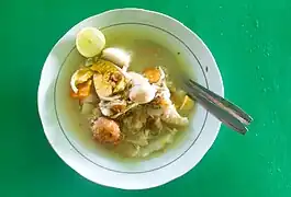 Soto banjar, one of the most well-known Banjar dishes.