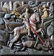 15th-century Gothic relief: Saint George and the Dragon