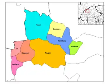 Gomboro Department location in the province