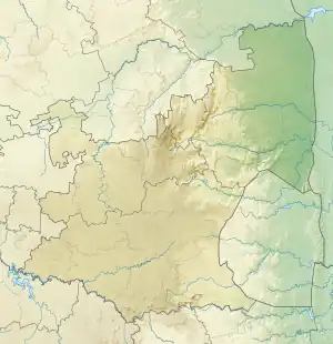 Map showing the location of Timbavati Private Nature Reserve