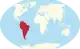 Location of South America