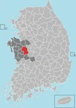 Location in South Korea