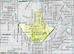 U.S. Census Bureau map showing CDP boundaries