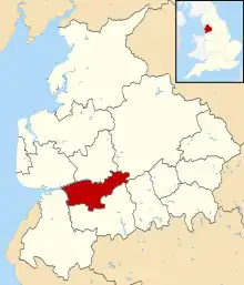 Shown within the ceremonial county of Lancashire