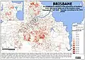 Geographical distribution of Brisbane's population of Southern Asian origin.