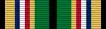 Width-44 ribbon with the following stripes, arranged symmetrically from the edges to the center: width-2 black, width-4 chamois, width-2 Old Glory blue, width-2 white, width-2 Old Glory red, width-6 chamouis, width-3 myrtle green up to a central width-2 black stripe