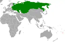 Map indicating locations of Soviet Union and Tonga