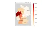 Spaniards in germany per bundesland in 1985