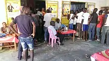 Spectators of a football match