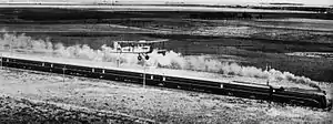 Victorian Railways Spirit of Progress train races an airplane