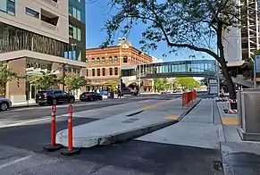 An island bus rapid transit station platform under construction