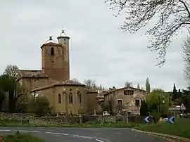 The church and surroundings in Saint-Benoît