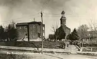 St. Boniface School (left) and Church (right) ca. 1913