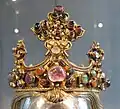 Crown on the bust of John the Baptist, c. 1370, St. Johann-Baptist church, Aachen