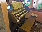 The current Viscount electric organ in the choir loft