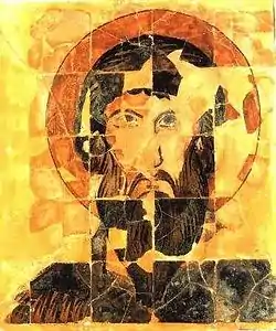 Ceramic icon of Saint Theodore, Preslav, circa 900 AD, National Archaeological Museum, Sofia  but is this Stratelates or Tiron?