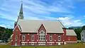 St. Thomas Church with Mount Mansfield in the background