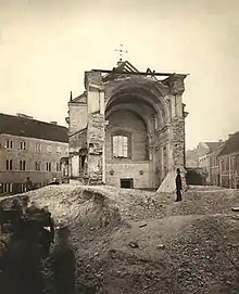 Demolition of the church in 1877