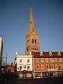 West tower and spire, from the Market Place