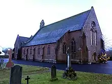 St Mary's Church, Beauly viewed from the cemetery on the north side.