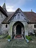 The entrance to the church