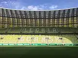 The "Lechia Gdańsk" made out of the seats in the eastern stand.