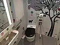 Inside the toilet