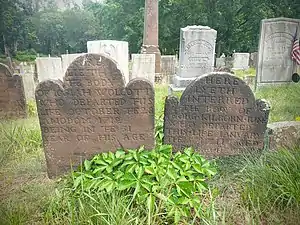 Brownstone Markers from the 1710s carved by the Stanclift Family of Portland