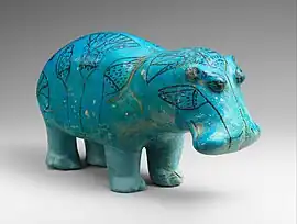 William the Faience Hippopotamus; 1961–1878 BC; faience; 11.2 × 7.5 cm; Metropolitan Museum of Art