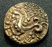 Stater coin of the Parisii tribe, 100-50 BC.