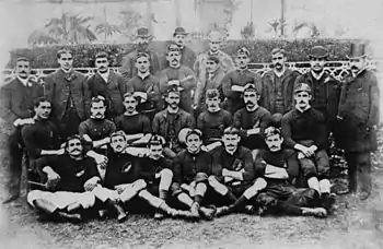 Photograph of the Native football team and management