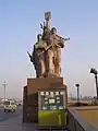 Statue of first Yangtze river bridge at Nanjing