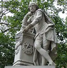 Copy of the Poets' Corner statue in Leicester Square, London