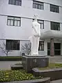 Statue in front of school library