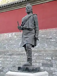 Statue of the Nepali architect, Araniko, who helped construct the temple's Pagoda