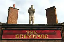 Statue of Bendigo on the former Hermitage pub