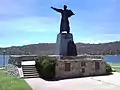 Statue of Sir Paul Strzelecki in the Snowy Mountains town of Jindabyne.