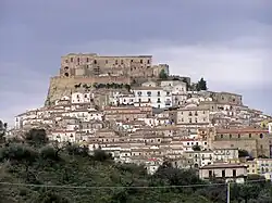 The town with the Hohenstaufen castle at the top.