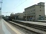 View of the platforms and the station building