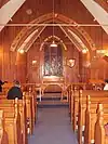 Wooden interior of St Barnabas Church