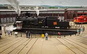 No, 3254 being turned on the Steamtown turntable, on June 26, 2011