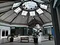 The mall's center atrium and skylight on April 16, 2022, looking down the mall's east end.