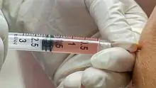 Mesenchymal stem cells being injected into knee of patient