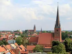 September 2011 view over Stendal with the St. Nicholas Church