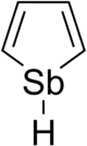 Structural formula of stibole with an explicit hydrogen