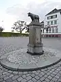 Bull Fountain in front of the former Dresden Abattoir, Grosses Ostragehege