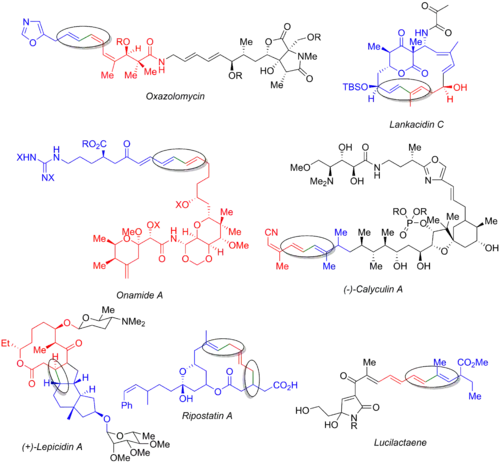 A variety of total syntheses which make use of the Stille reaction